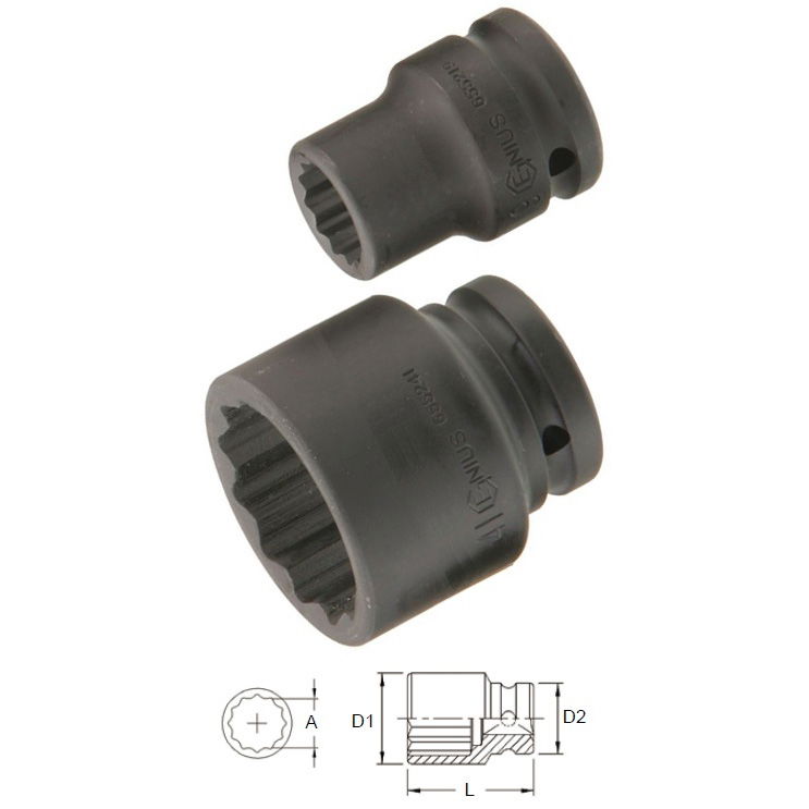 Genius Tools 655231 3/4"-os 12 lapú gépi dugókulcs fej, 31 mm termék fő termékképe